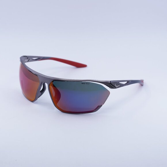 NIKE STRATUS E DC3408 900 Sunglasses Gunmetal Geometric Frame, Field Tint Lenses - Picture 1 of 9